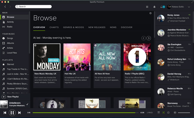 Spotify desktop browse web