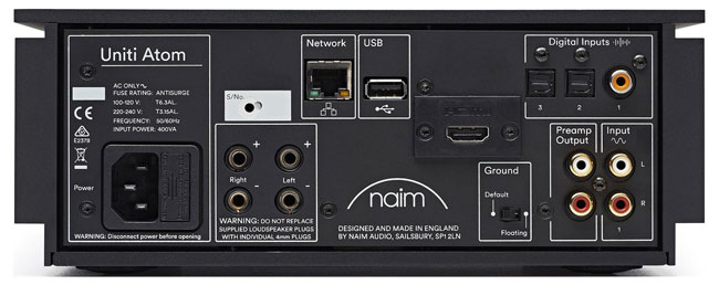 naim uniti atom audio system rear inputs W